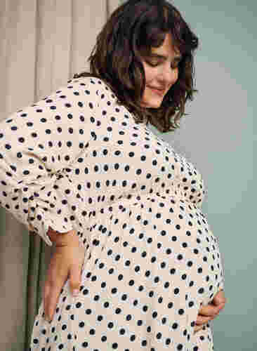 Graviditets bluse i viskose med prikker, Off White Dot, Image image number 1