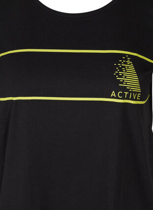 Trænings t-shirt med print, Black, Packshot image number 2