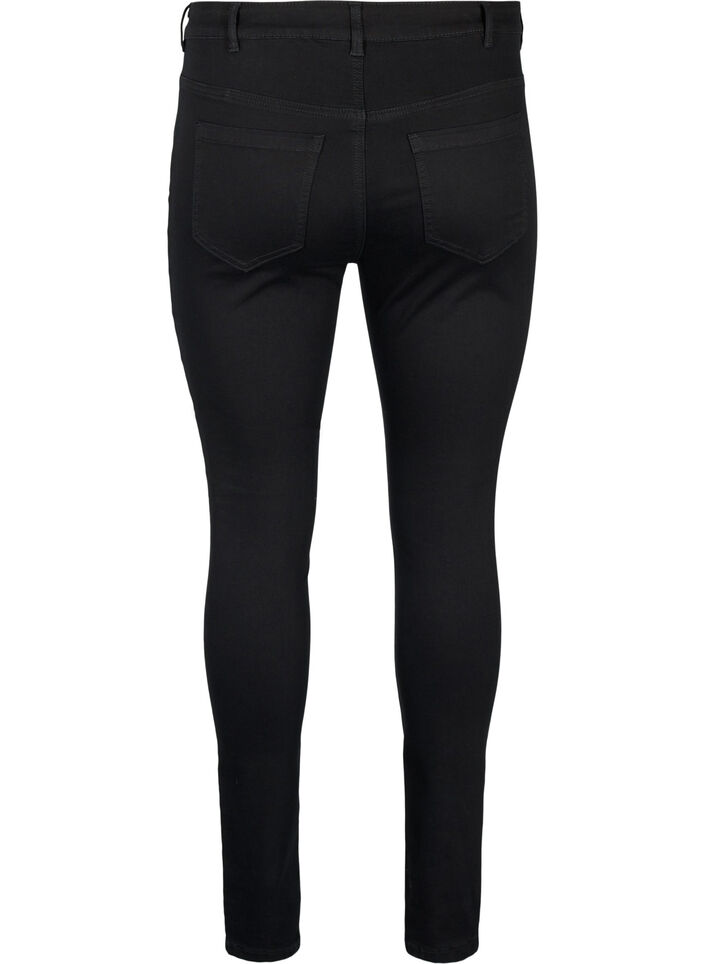 Højtaljede Amy jeans med similisten, Black, Packshot image number 1
