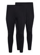 2-pak leggings i bomuld, Sort, Packshot image number 0