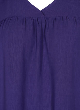 Ensfarvet bluse med korte pufærmer, Parachute Purple, Packshot image number 2