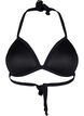 Ensfarvet trekants bikini top, Sort, Packshot image number 1