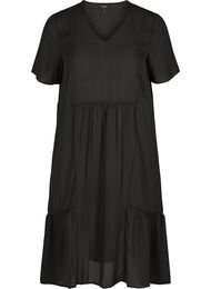 Kortærmet kjole med a-form, Black