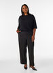 Jerseybluse med albuelange &aelig;rmer og balloneffekt, Sort, Model image number 1