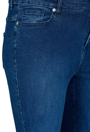 Ellen bootcut jeans med rå kant , Blue denim, Packshot image number 2