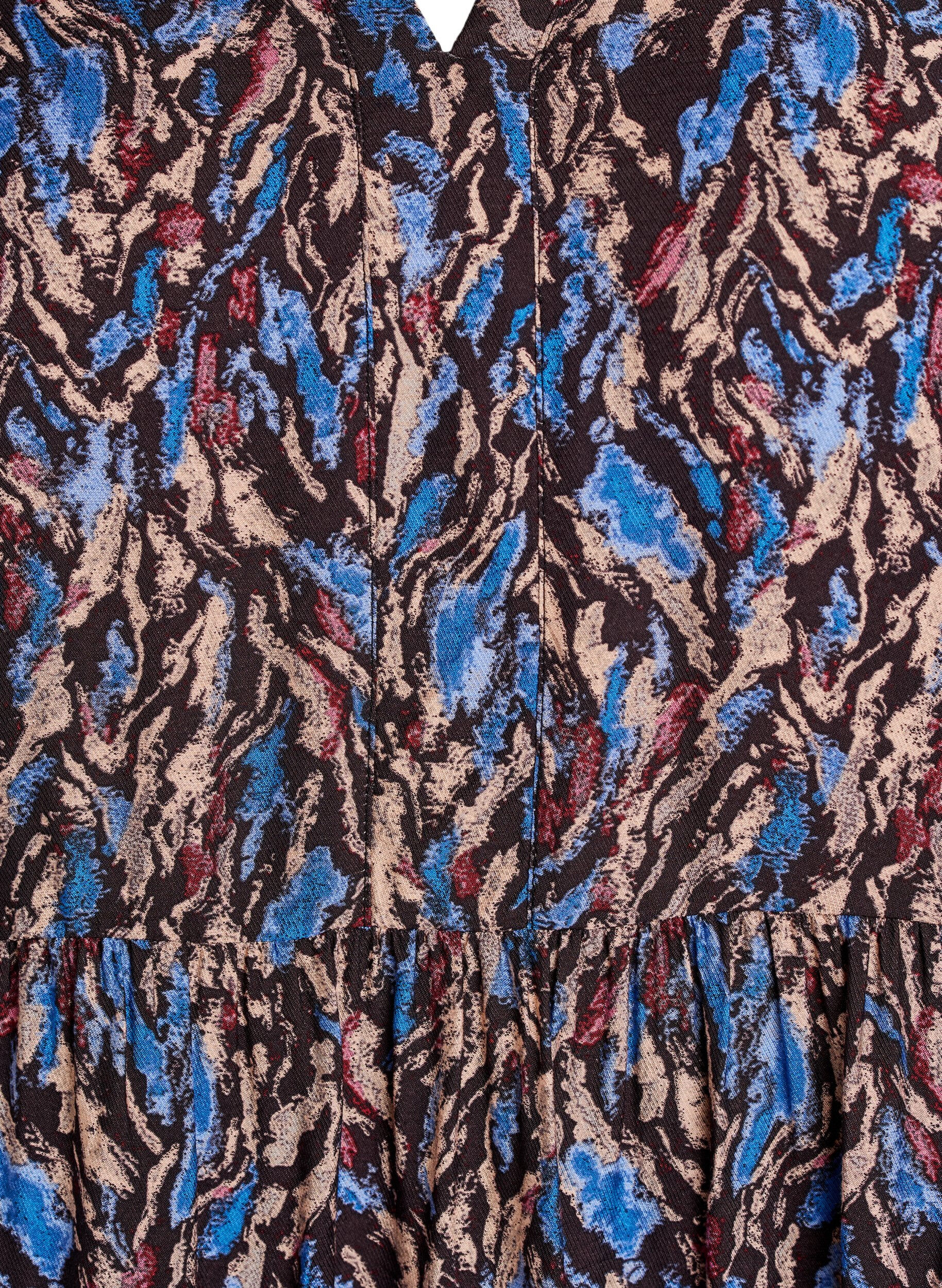 Zizzi A-formet kjole med fl&aelig;sekrave, Bl&aring;, Packshot image number 2