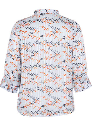Printet skjortebluse med 3/4 ærmer, Multi Dot, Packshot image number 1