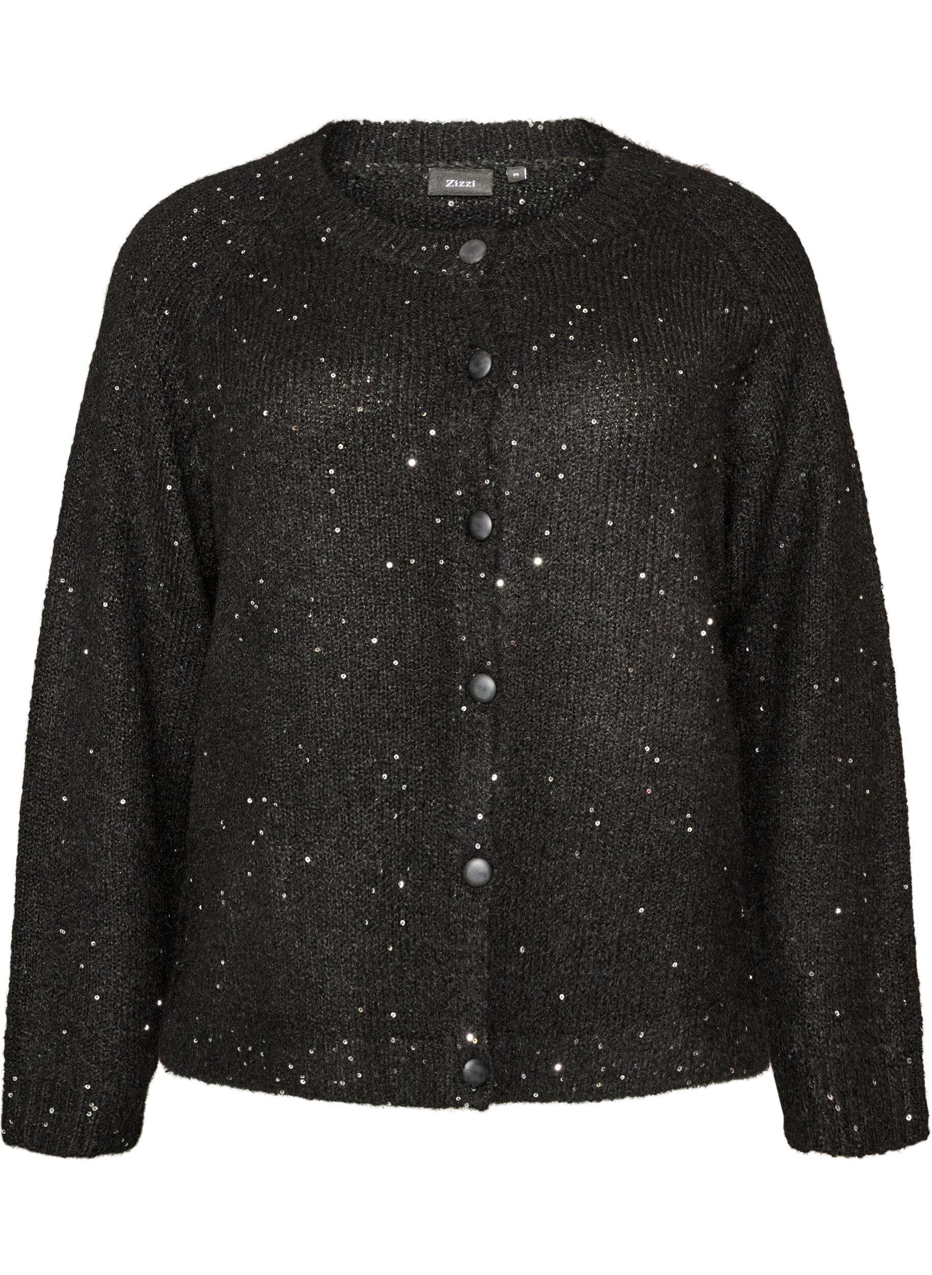 Cardigan med pailletter og knapper
