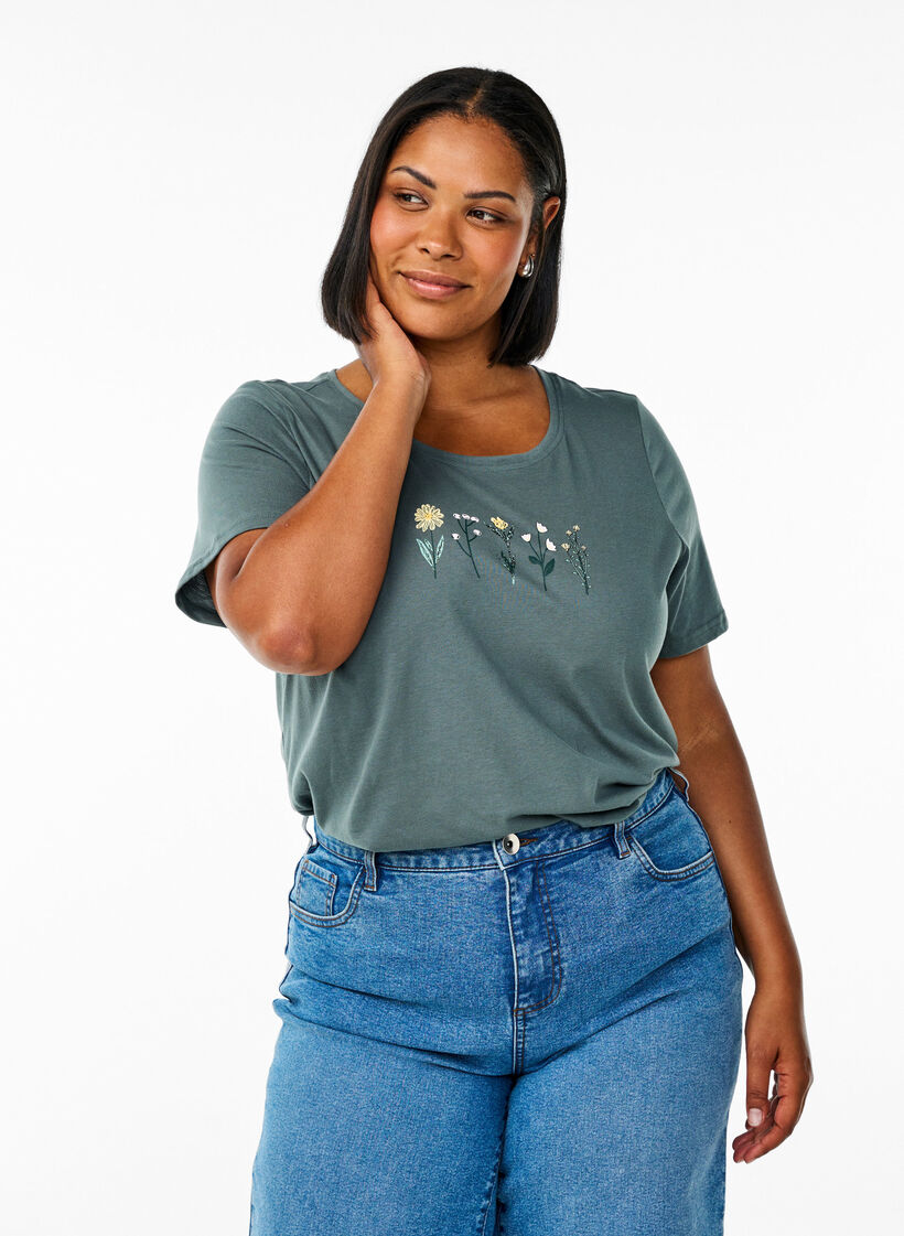 FLASH - T-shirt med motiv, Grøn, Model image number 0