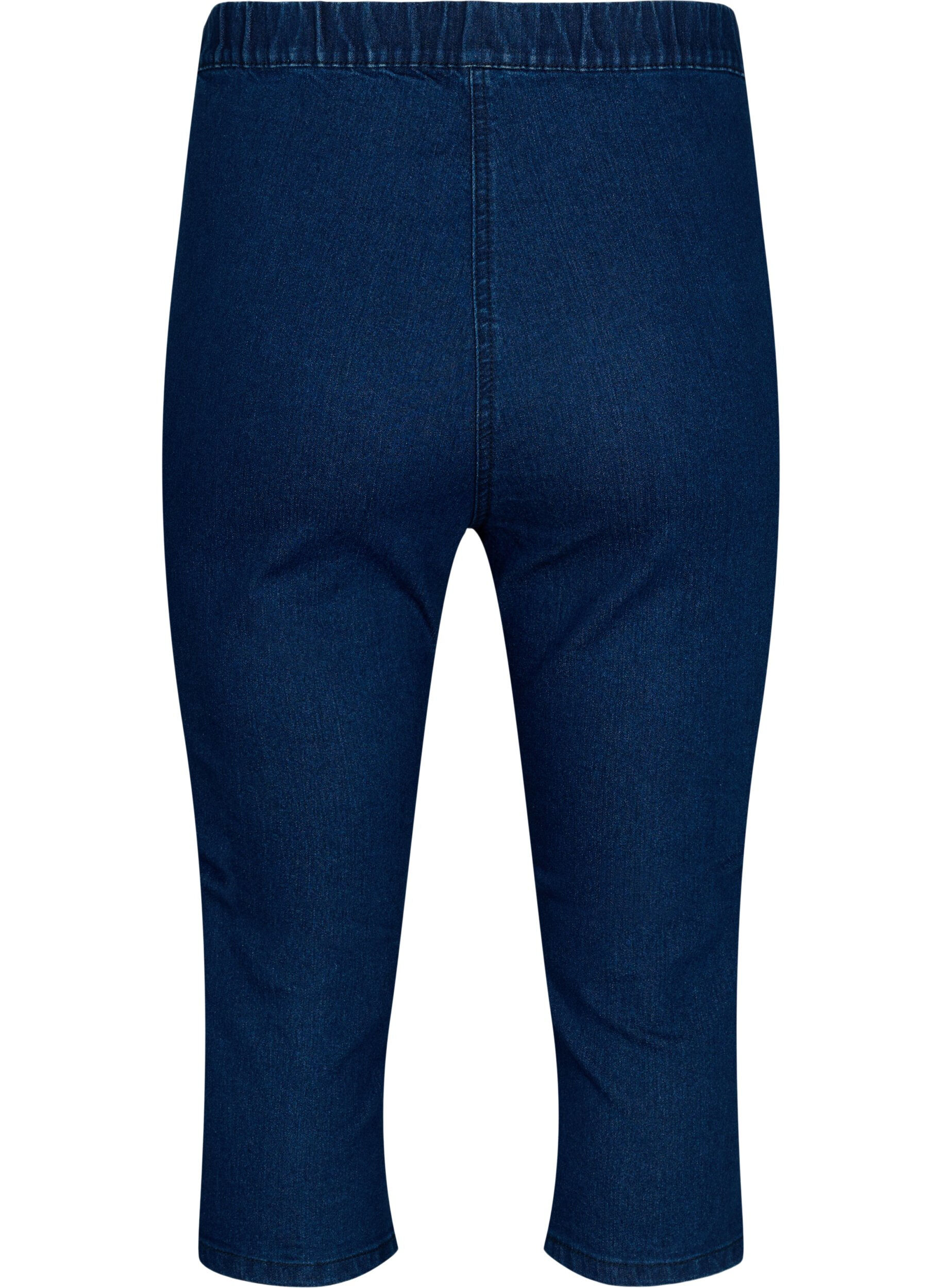 Zizzi FLASH - H&oslash;jtaljede denim knickers med slim fit, Bl&aring;, Packshot image number 1