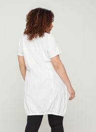 Kortærmet kjole i bomuld, White, Model