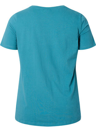 Ensfarvet basis t-shirt i bomuld, Brittany Blue, Packshot image number 1