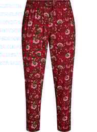 Natbukser i bomuld med print, R&oslash;d