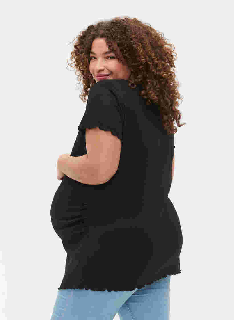 Graviditets t-shirt i rib, Black, Model image number 1