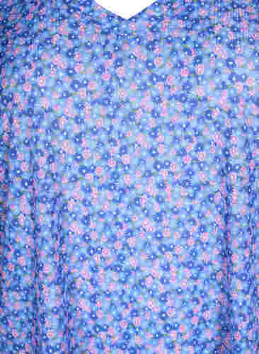FLASH - Printet t-shirt med v-hals, Blue Rose Ditsy, Packshot image number 2