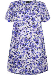 Printet kjole med korte ærmer, Purple Small Flower