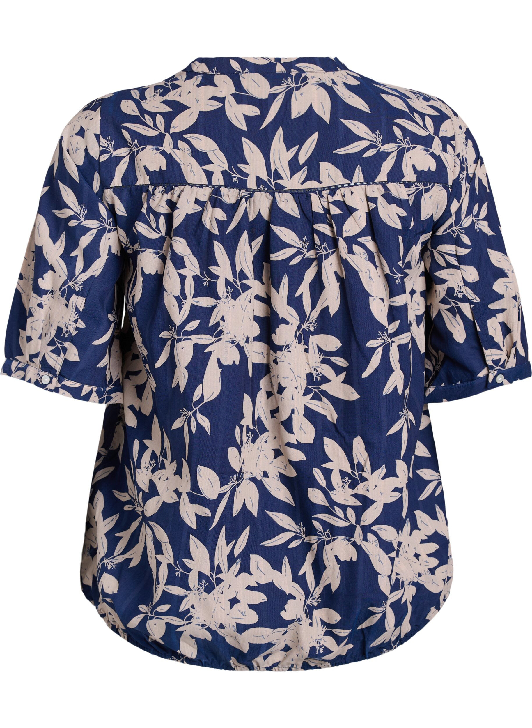ZizziBluse med print og 1/2 &aelig;rmer, Bl&aring;, Packshot image number 1