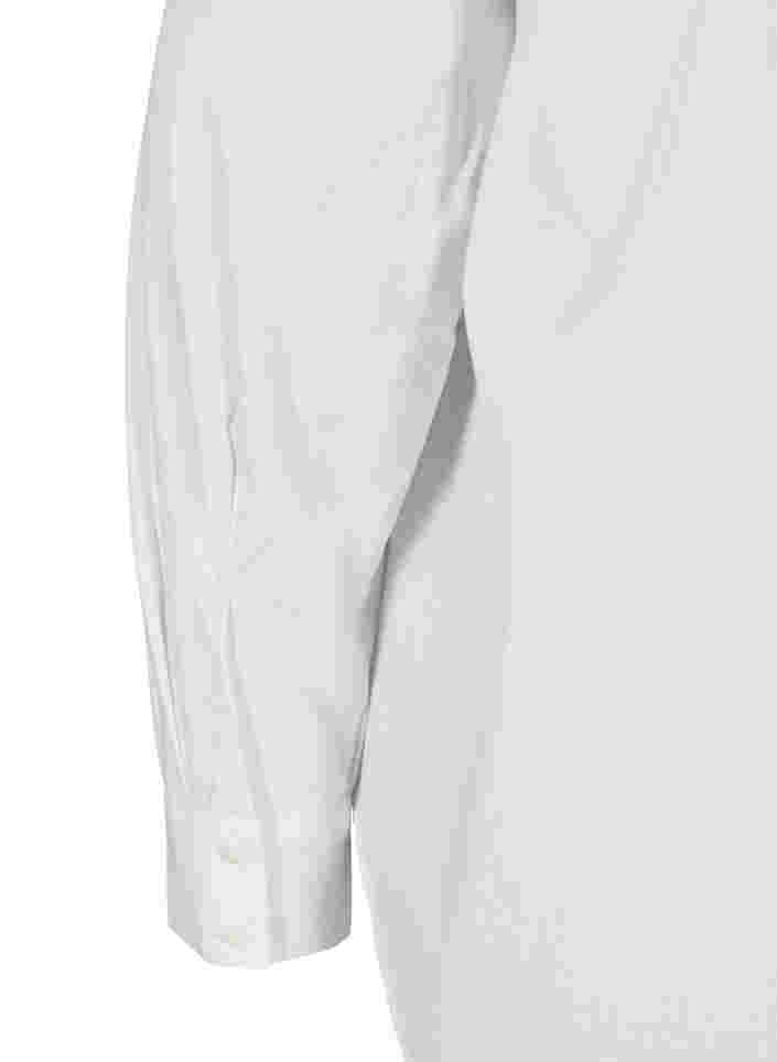Økologisk bomulds skjorte med krave og knapper, White, Packshot image number 3