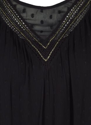 Langærmet bluse med detaljer, Black, Packshot image number 2