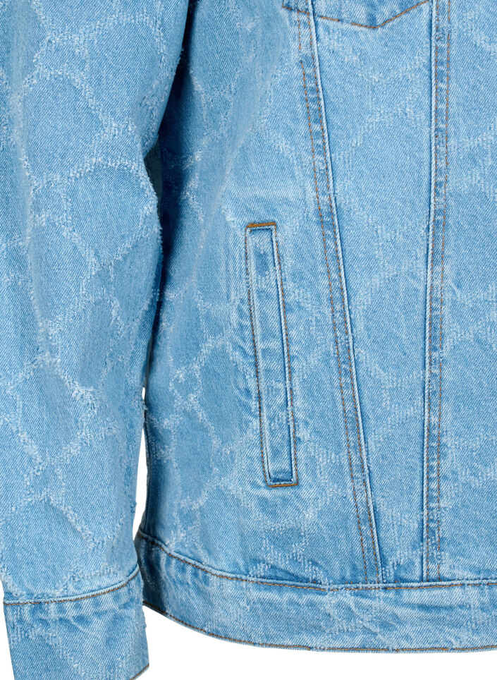 Denimjakke med destroy mønster , Blue denim, Packshot image number 3