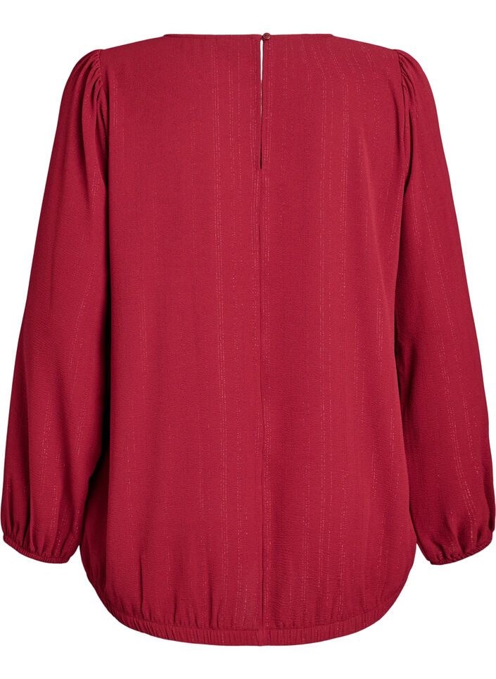 Bluse med glimmer, M&oslash;rk Bordeaux, Packshot image number 1