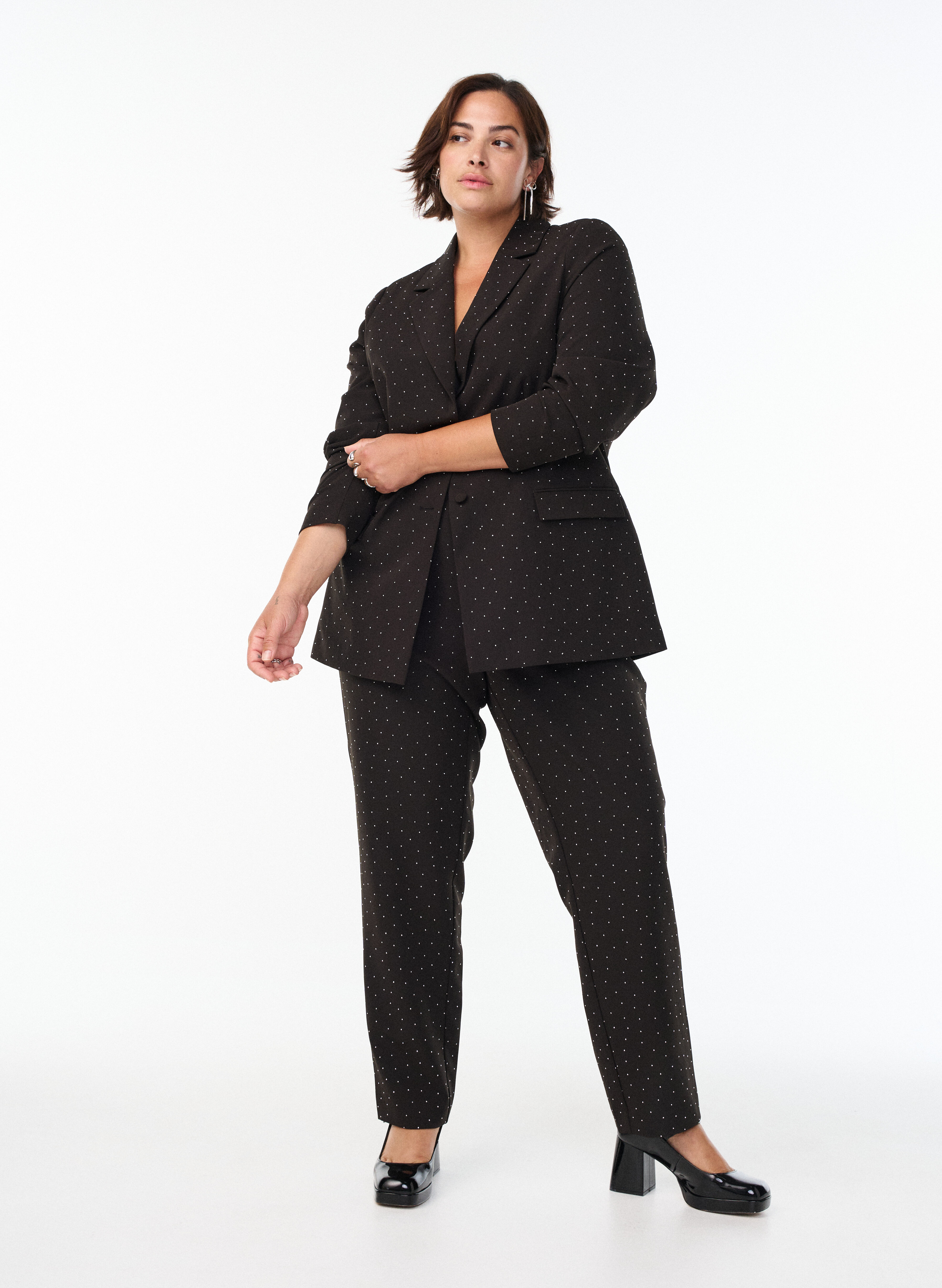 Zizzi Blazer s&aelig;t med rhinsten, , Model