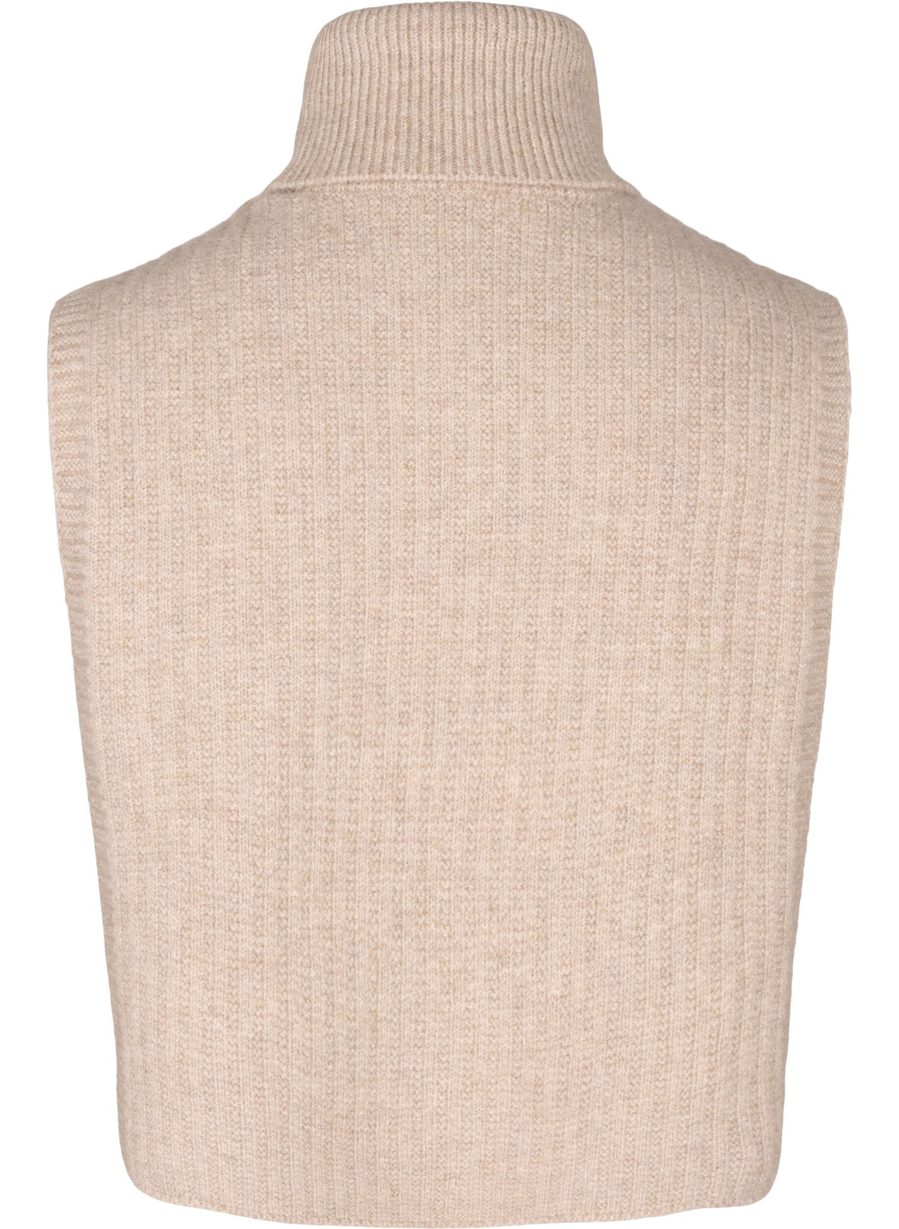 Zizzi Ribstrikket halsedisse, Silver Mink, Packshot image number 1