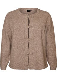 Cardigan med knudelukninger, Beige