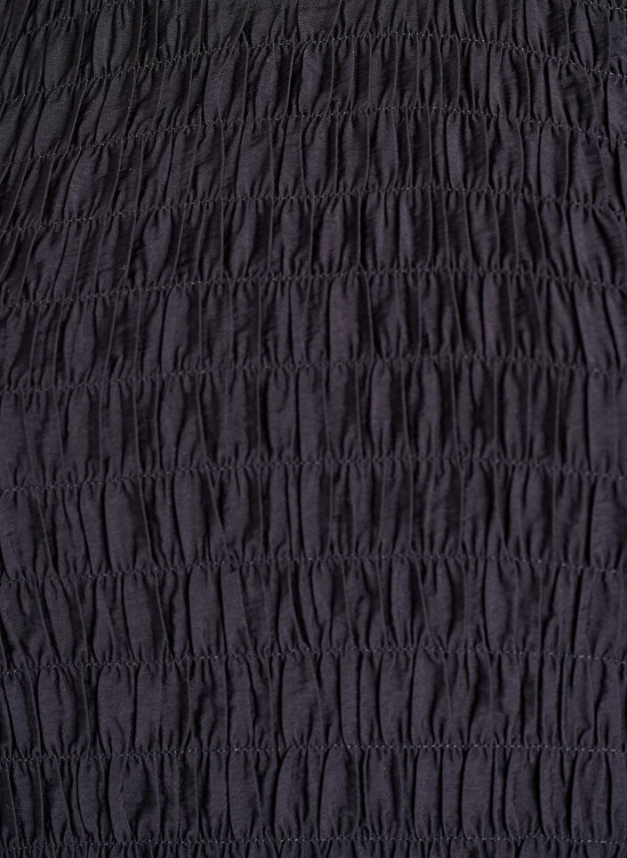 Bluse med smock og lange &aelig;rmer, Sort, Packshot image number 2