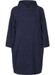 Frott&eacute; poncho med h&aelig;tte, Navy Blazer, Packshot image number 0