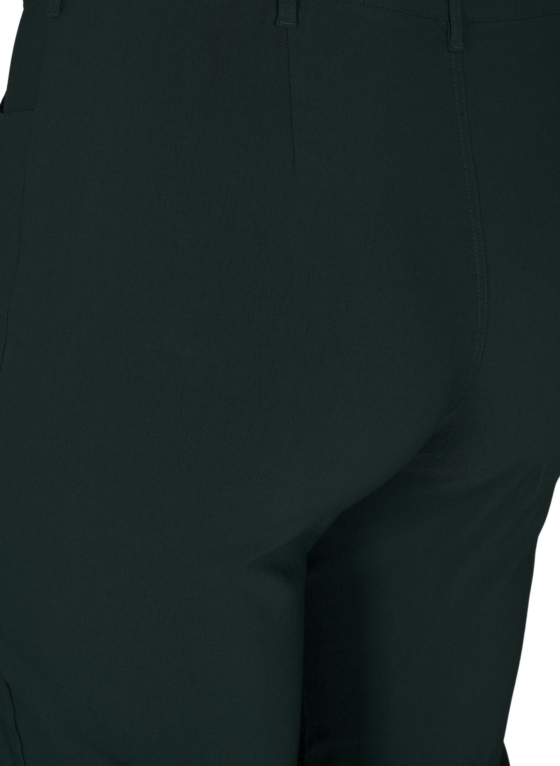 Zizzi Klassiske bukser i viskosemix, Gr&oslash;n, Packshot image number 3