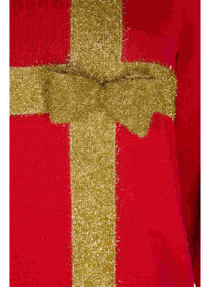 Julestrik med lurex, Red W/gold lurex, Packshot image number 3