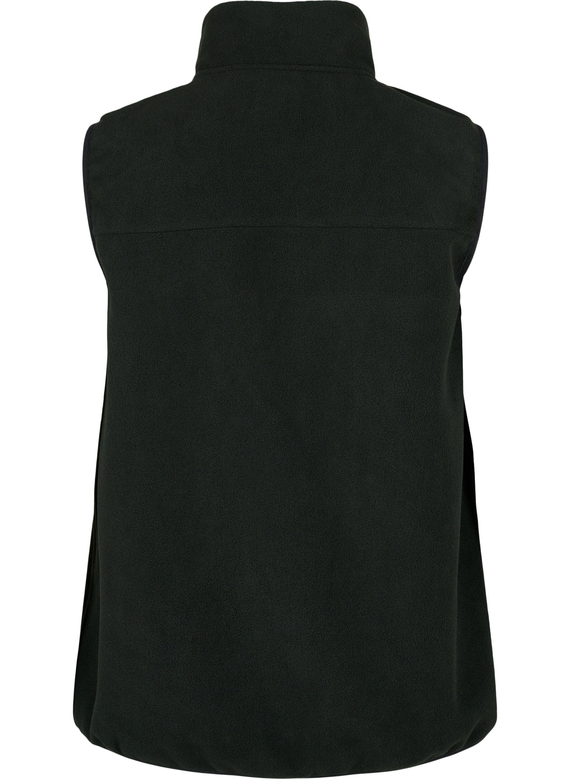 ZizziFleece vest med lommer, Sort, Packshot image number 1