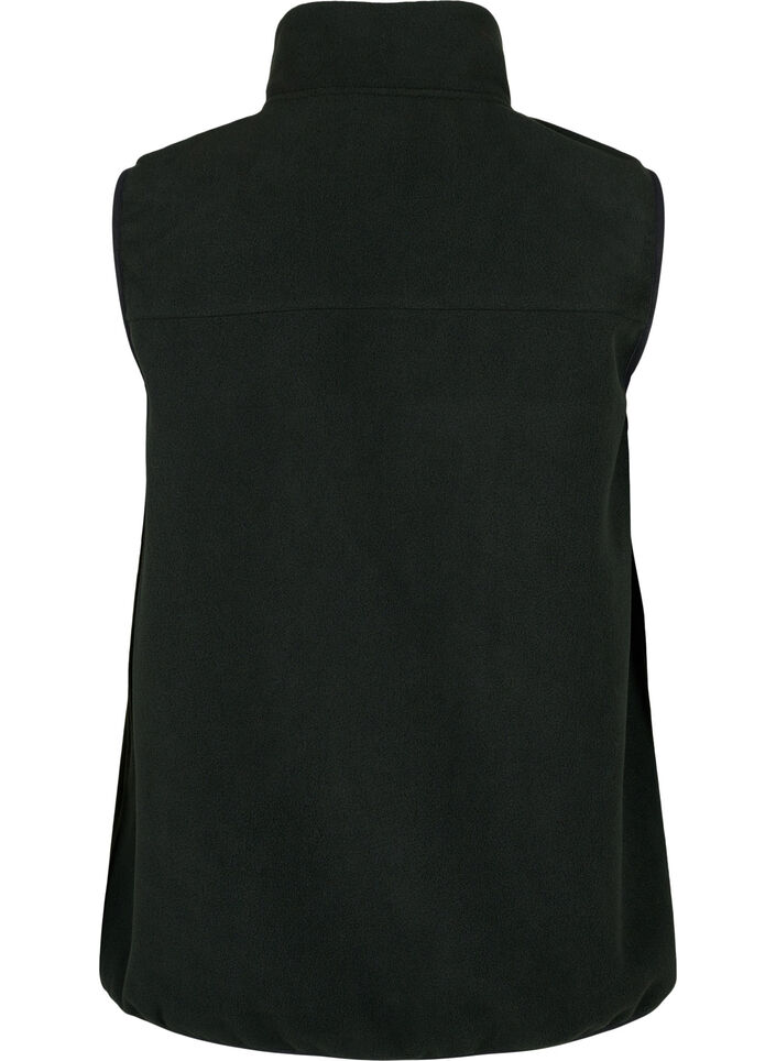 Fleece vest med lommer, Sort, Packshot image number 1