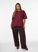 Bluse med struktur og glimmer, R&oslash;d, Model image number 1
