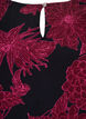 Viskosebluse med blomsterprint og smock, M&oslash;rk Bordeaux, Packshot image number 2