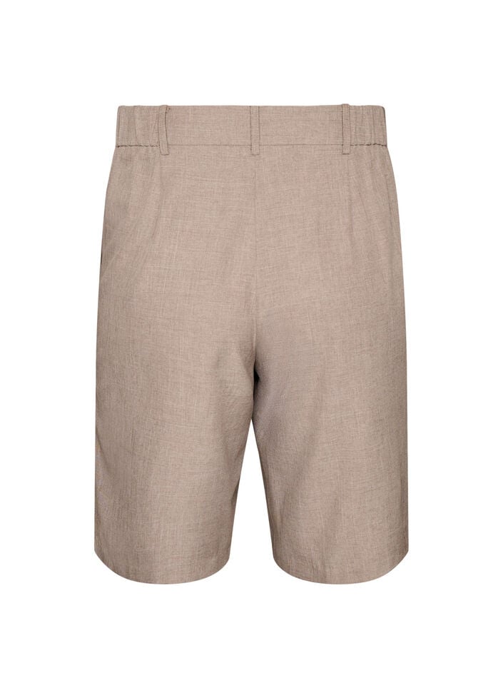 L&oslash;se bermudashorts med h&oslash;j talje, Brun, Packshot image number 1