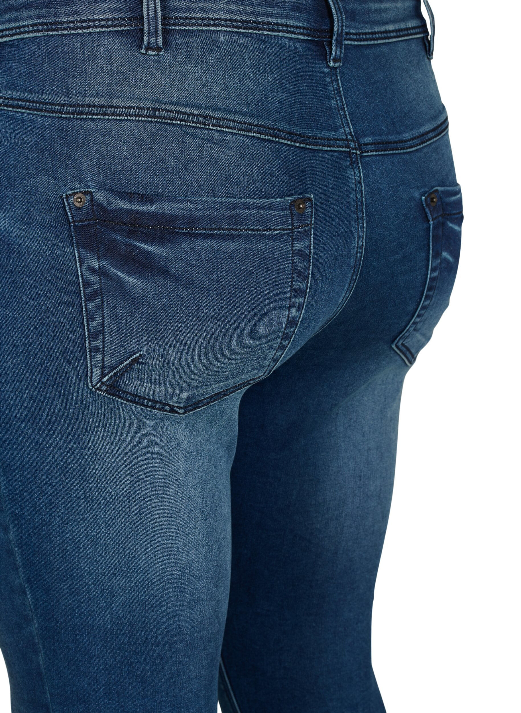 ZizziCropped Amy jeans med lynl&aring;sdetalje, Bl&aring;, Packshot image number 3