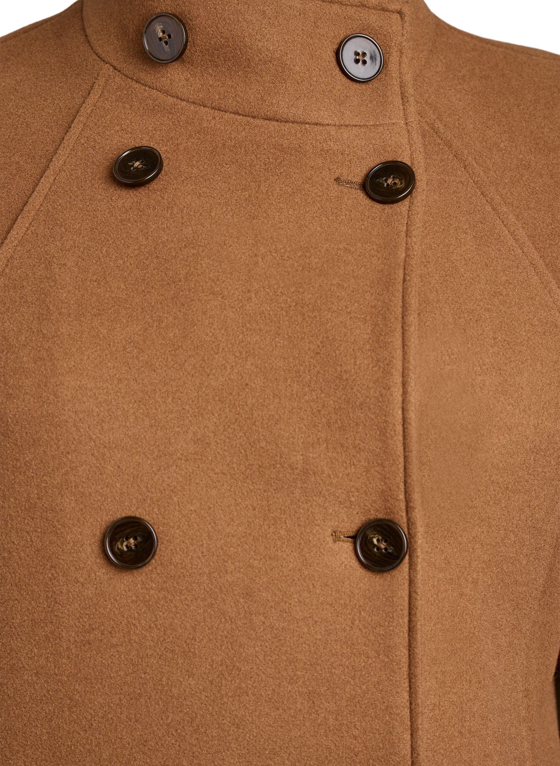 ZizziKort frakke med A-facon, Brun, Packshot image number 2