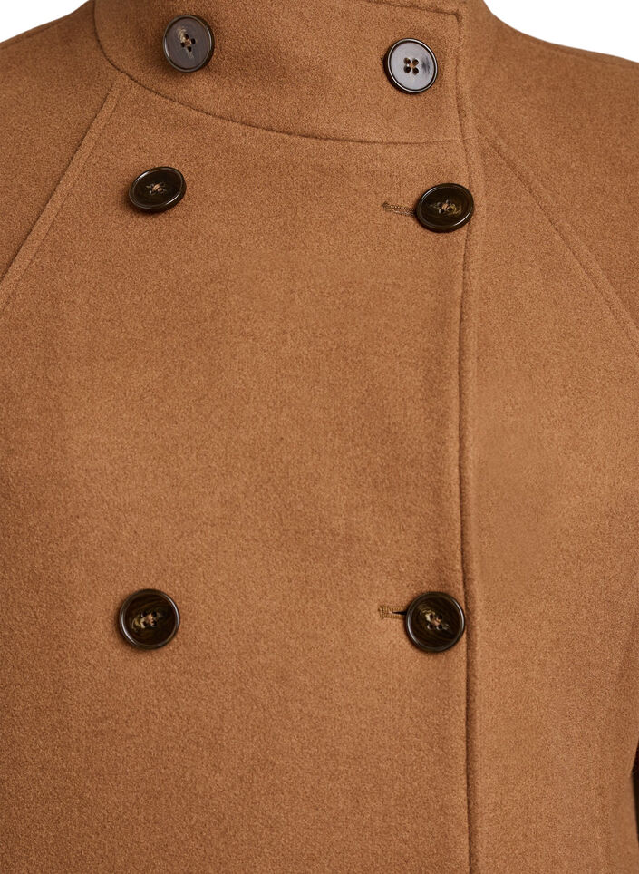 Kort frakke med A-facon, Brun, Packshot image number 2
