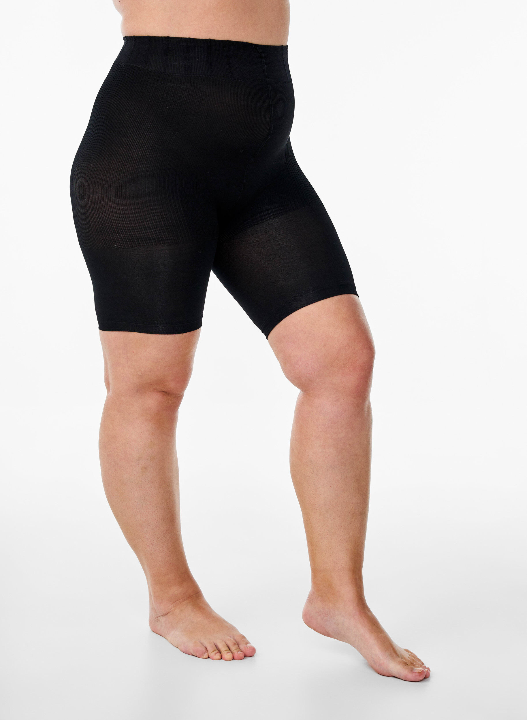Zizzi 2-pak push-up shorts i 60 denier med shape-effekt, Sort, Packshot image number 0