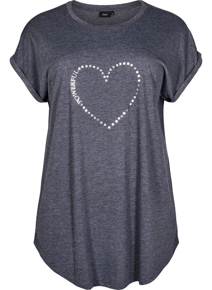 Kortærmet natkjole med tekstprint, , Packshot image number 0