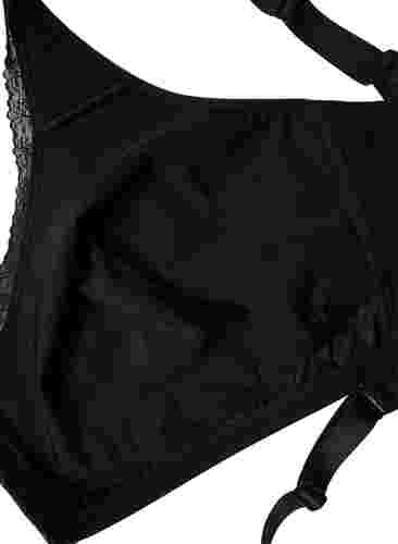 Blød bh med frontlukning, Black, Packshot image number 3