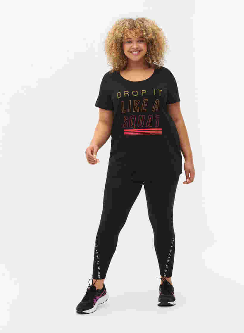 Trænings t-shirt med print, Black w. Drop It, Model image number 2