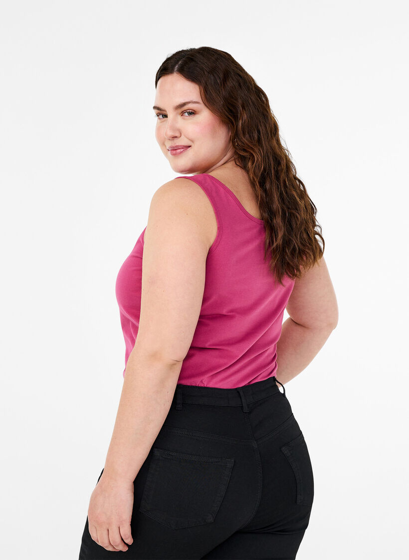 Ensfarvet basis top i bomuld, R&oslash;d, Model image number 2