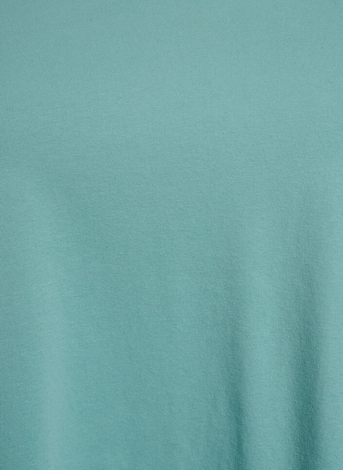 Ensfarvet basis t-shirt i bomuld, Gr&oslash;n, Packshot image number 2
