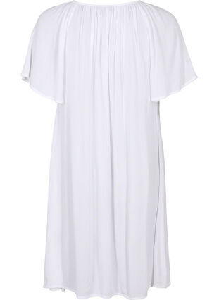 Kortærmet kjole i viskose, Bright White, Packshot image number 1