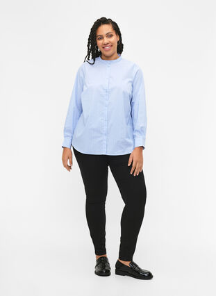 FLASH - Nålestribet skjorte, Light Blue Stripe, Model image number 2