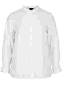Viskoseskjorte med flæser og kinakrave