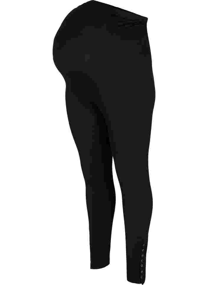 Graviditets leggings i viskose med knapper, Black, Packshot image number 0